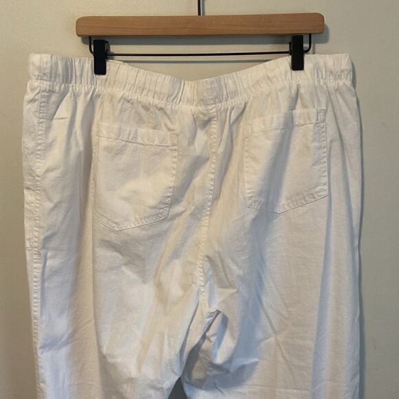 LOFT Outlet White Lightweight Cotton Drawstring Waist Pants Size XL NEW - Picture 5 of 9
